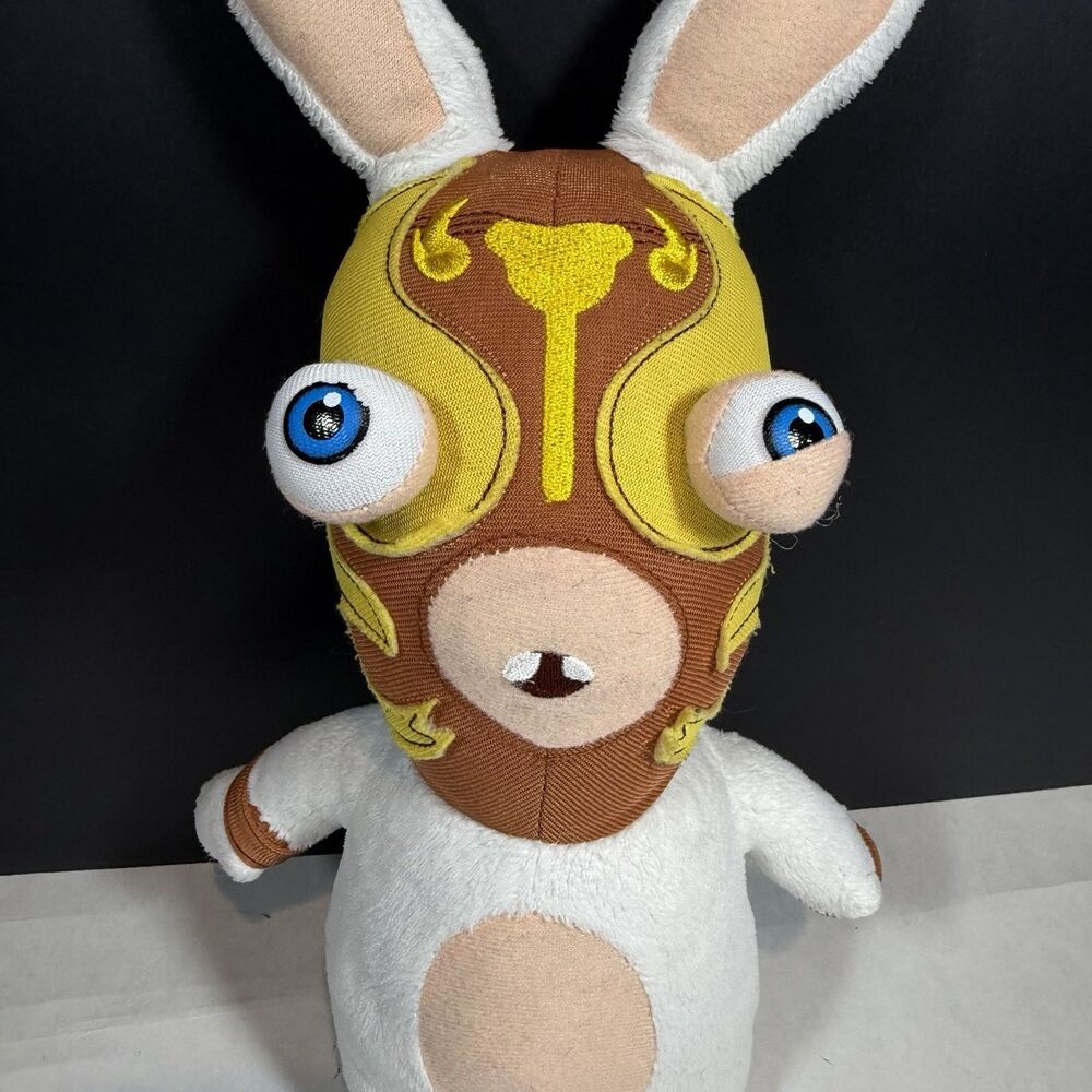Rabbids Invasion Loco Libre Wrestler Rabbit Plush RARE - Picture 5 of 6